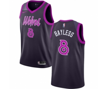 Men's Nike Minnesota Timberwolves #8 Jerryd Bayless Authentic Purple NBA Jersey - City Edition