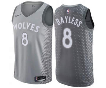 Men's Nike Minnesota Timberwolves #8 Jerryd Bayless Swingman Gray NBA Jersey - City Edition