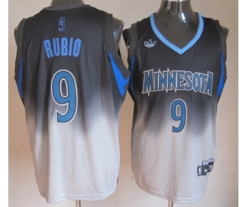 nba minnesota timberwolves #9 rubio black-grey[limited]