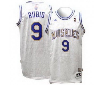 nba minnesota timberwolves #9 rubio white classic(swingman