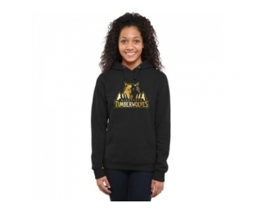 Women''s Minnesota Timberwolves Gold Collection Pullover Hoodie Black