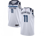 Women's Nike Minnesota Timberwolves #11 Jamal Crawford Authentic White NBA Jersey - Association Edition
