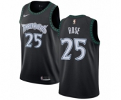 Women's Nike Minnesota Timberwolves #25 Derrick Rose Swingman Black Hardwood Classics Jersey