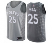 Women's Nike Minnesota Timberwolves #25 Derrick Rose Swingman Gray NBA Jersey - City Edition