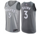 Women's Nike Minnesota Timberwolves #3 Anthony Brown Swingman Gray NBA Jersey - City Edition