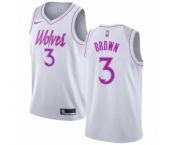 Women's Nike Minnesota Timberwolves #3 Anthony Brown White Swingman Jersey - Earned Edition
