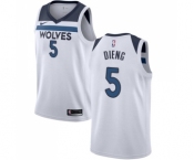 Women's Nike Minnesota Timberwolves #5 Gorgui Dieng Authentic White NBA Jersey - Association Edition