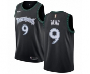 Women's Nike Minnesota Timberwolves #9 Luol Deng Swingman Black Hardwood Classics Jersey