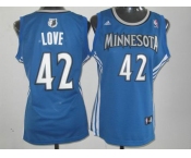 women nba jerseys minnesota timberwolves #42 love blue