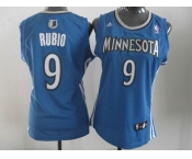 women nba jerseys minnesota timberwolves #9 rubio blue