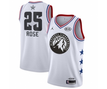 Youth Minnesota Timberwolves #25 Derrick Rose Swingman White 2019 All-Star Game Basketball Jersey