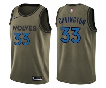 Youth Nike Minnesota Timberwolves #33 Robert Covington Swingman Green Salute to Service NBA Jersey
