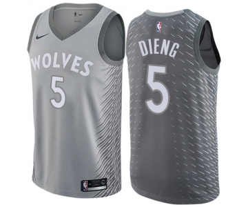 Youth Nike Minnesota Timberwolves #5 Gorgui Dieng Swingman Gray NBA Jersey - City Edition