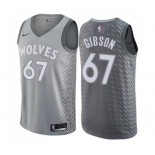 Youth Nike Minnesota Timberwolves #67 Taj Gibson Swingman Gray NBA Jersey - City Edition