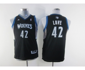 youth nba minnesota timberwolves #42 love black[revolution 30 swingman]