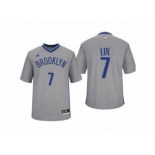 Men Brooklyn Nets #7 Jeremy Lin Alternate Gray New Swingman Jersey