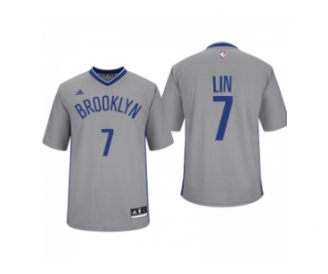 Men Brooklyn Nets #7 Jeremy Lin Alternate Gray New Swingman Jersey