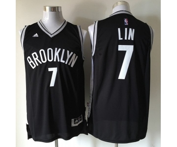 Men Brooklyn Nets #7 Jeremy Lin Home Black New Swingman Jersey