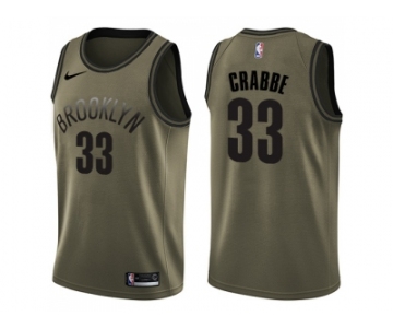 Men Nike Brooklyn Nets #33 Allen Crabbe Green Salute to Service NBA Swingman Jersey