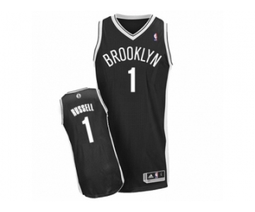 Men's Adidas Brooklyn Nets #1 D'Angelo Russell Authentic Black Road NBA Jersey