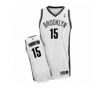 Men's Adidas Brooklyn Nets #15 Marcus Thornton Authentic White Home NBA Jersey