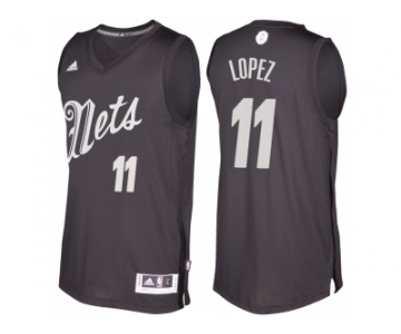 Men's Brooklyn Nets #11 Brook Lopez Black 2016 Christmas Day NBA Swingman Jersey