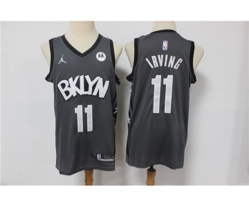 Men's Brooklyn Nets #11 Kyrie Irving Swingman Dark Grey Basketball Jersey 2021 New