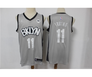 Men's Brooklyn Nets #11 Kyrie Irving Swingman Gray Basketball Jersey 2021 New
