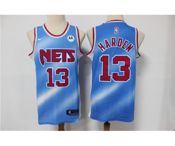 Men's Brooklyn Nets #13 Harden  Swingman Blue Retro Basketball Jersey 2021 New