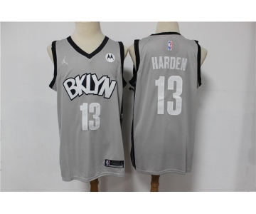 Men's Brooklyn Nets #13 Harden  Swingman Gray Basketball Jersey 2021 New