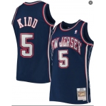 Men's Brooklyn Nets #5 Kidd Navy Throwback basketball Jersey