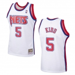 Men's Brooklyn Nets #5 Kidd White Throwback basketball Jersey