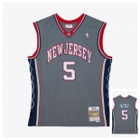 Men's Brooklyn Nets #5 Kidd grey Throwback basketball Jersey
