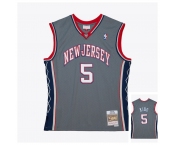 Men's Brooklyn Nets #5 Kidd grey Throwback basketball Jersey