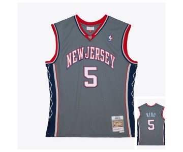 Men's Brooklyn Nets #5 Kidd grey Throwback basketball Jersey