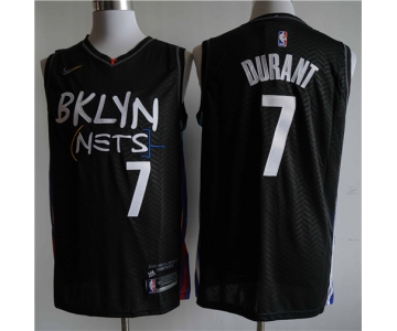 Men's Brooklyn Nets #7 Kevin Durant Black Basketball Jersey 2020-2021 City Edition