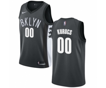 Men's Nike Brooklyn Nets #00 Rodions Kurucs Authentic Gray NBA Jersey Statement Edition
