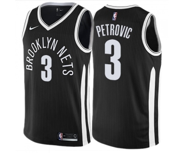 Men's Nike Brooklyn Nets #3 Drazen Petrovic Swingman Black NBA Jersey - City Edition