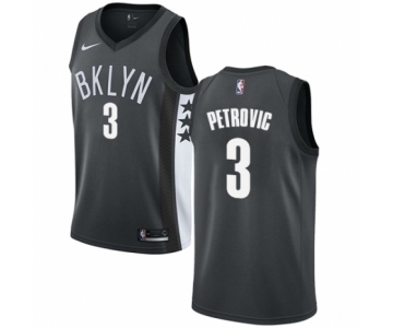 Men's Nike Brooklyn Nets #3 Drazen Petrovic Swingman Gray NBA Jersey Statement Edition