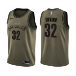 Men's Nike Brooklyn Nets #32 Julius Erving Swingman Green Salute to Service NBA Jersey