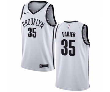 Men's Nike Brooklyn Nets #35 Kenneth Faried Authentic White NBA Jersey - Association Edition