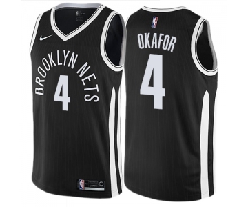Men's Nike Brooklyn Nets #4 Jahlil Okafor Swingman Black NBA Jersey - City Edition
