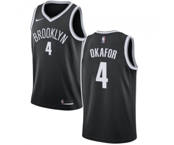 Men's Nike Brooklyn Nets #4 Jahlil Okafor Swingman Black Road NBA Jersey - Icon Edition