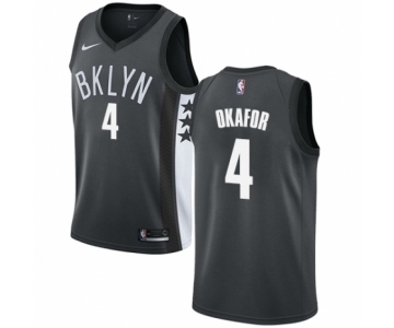 Men's Nike Brooklyn Nets #4 Jahlil Okafor Swingman Gray NBA Jersey Statement Edition