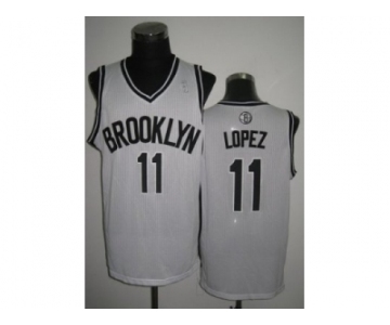 nba new jersey nets #11 brook lopez white