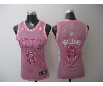 women nba new jersey nets #8 williams pink