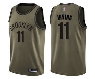 Youth Brooklyn Nets #11 Kyrie Irving Swingman Green Salute to Service Basketball Jersey