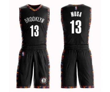 Youth Brooklyn Nets #13 Dzanan Musa Swingman Black Basketball Suit Jersey - City Edition
