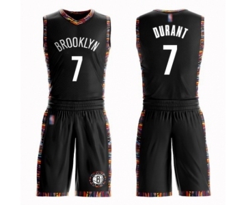 Youth Brooklyn Nets #7 Kevin Durant Swingman Black Basketball Suit Jersey - City Edition