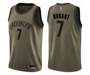 Youth Brooklyn Nets #7 Kevin Durant Swingman Green Salute to Service Basketball Jersey